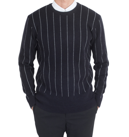 [Wool 100%]  Pin stripe sweater