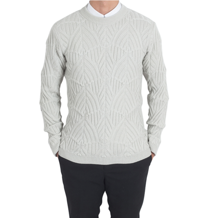 [Wool 100%] Multi bambu pattern sweater[2 color]