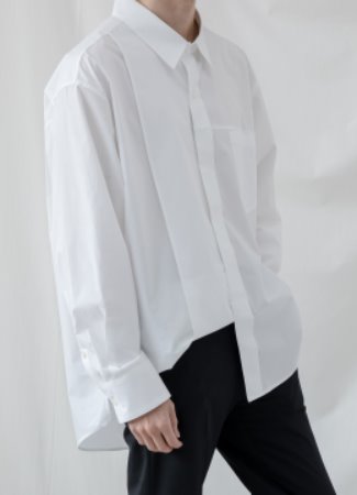 [Italy fabric] Slit over shirt - white