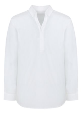 [Euro fabric] A open collar shirt - white