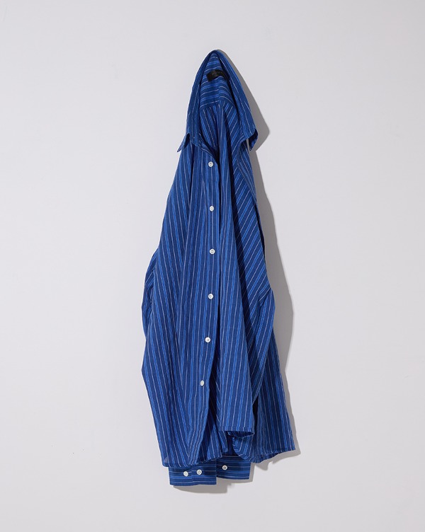 Organic cotton stripe vacation shirts -Marine Blue [품절 임박]