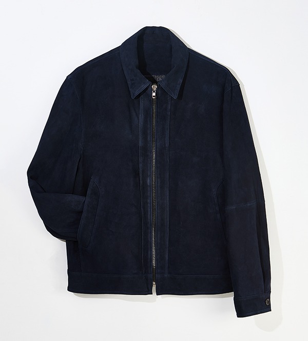 [Limited] Italy suede zip-up jumper - navy blue [품절임박]