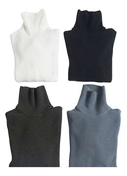 [Micron18.0 wool100%]Mini waffle special price polo neck- 4 color