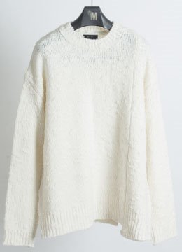 [Italy yarn]  Distressed loose knit - white [품절임박]