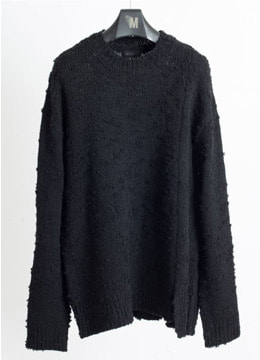 [Italy yarn] Distressed loose knit -black [품절임박]