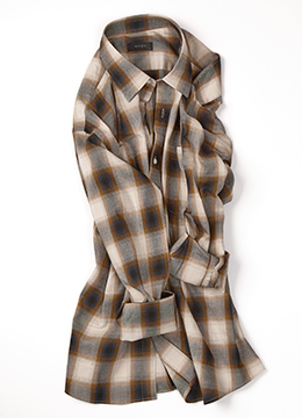 Tenco luxury ombre check shirt - brown beige [ 품절임박 ]