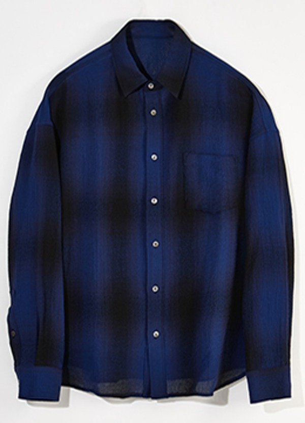 Deep blue ombre check shirt[품절임박]
