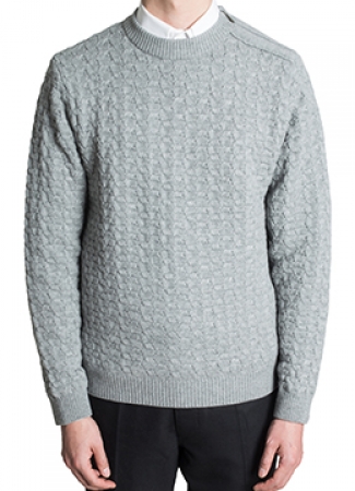[Wool 100%] Berluti shoulder zipper sweater [ 3 color ]