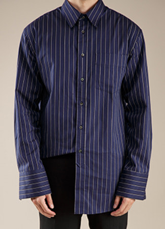 [Japan fabric] Multi stripe long shirts - 2 color