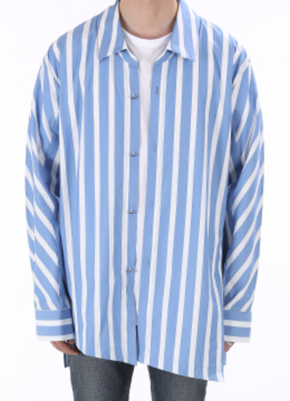 [Japan fabric] Front diagonal stripe shirts ver.2 - 2 color