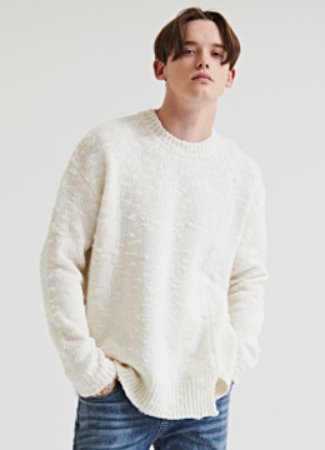[CLEARANCE SALE][Italy yarn]  Distressed loose knit - white