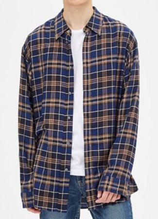 [Japan fabric] Rayon check over fit shirt [ 2 color] [품절임박]