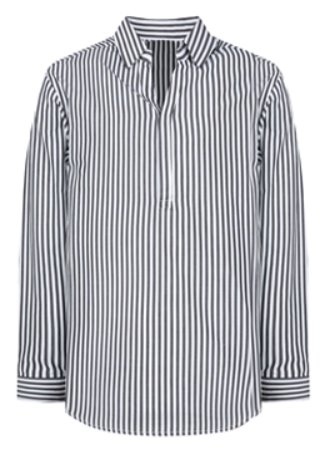 [Euro fabric] A open collar shirt - iris stripe