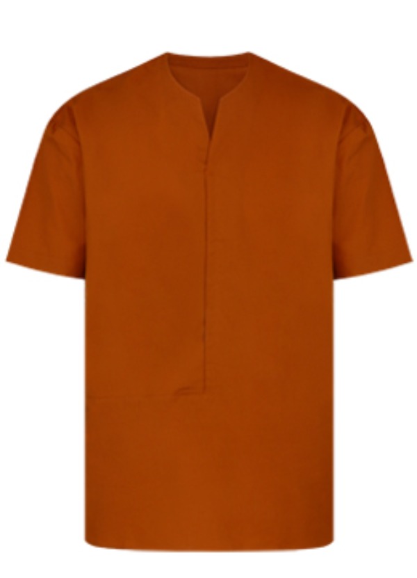 [Japan fabric]  Notch neck collar short sleeve t shirt - [3 color]
