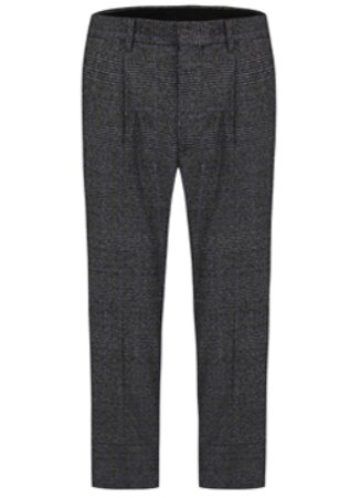 [Wool 100%] Check slim pants - blue&amp;brown