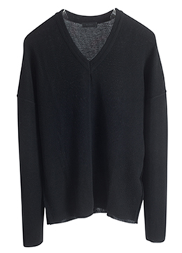[Wool 100%] Drop shoulder vneck knit - 2 color