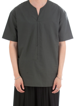 [Japan fabric] Notch neck collar short sleeve t shirt - 2 color