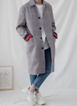 [CLEARANCE SALE] [Japan fabric] Single breasted mac coat - sky gray