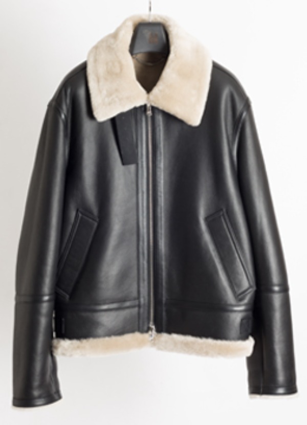 Aviator over fit mouton jacket -black&amp;silver [품절임박]