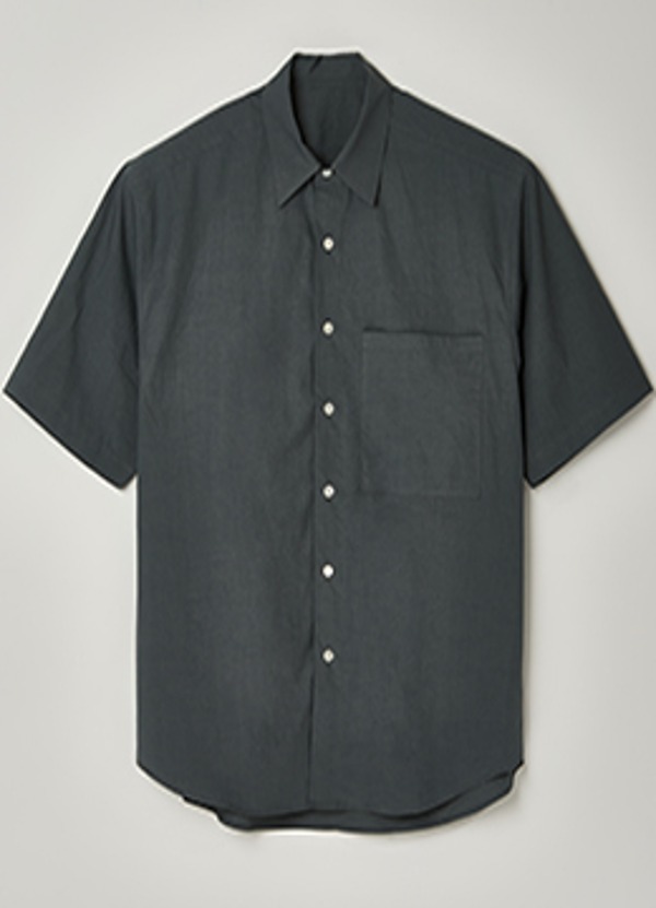 Cotton 80/1 typewriter cloth resilient finish half sleeve shirts - gray