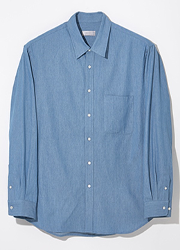 Sunwell cotton yarn dyed soft denim shirt - chambray [품절임박]