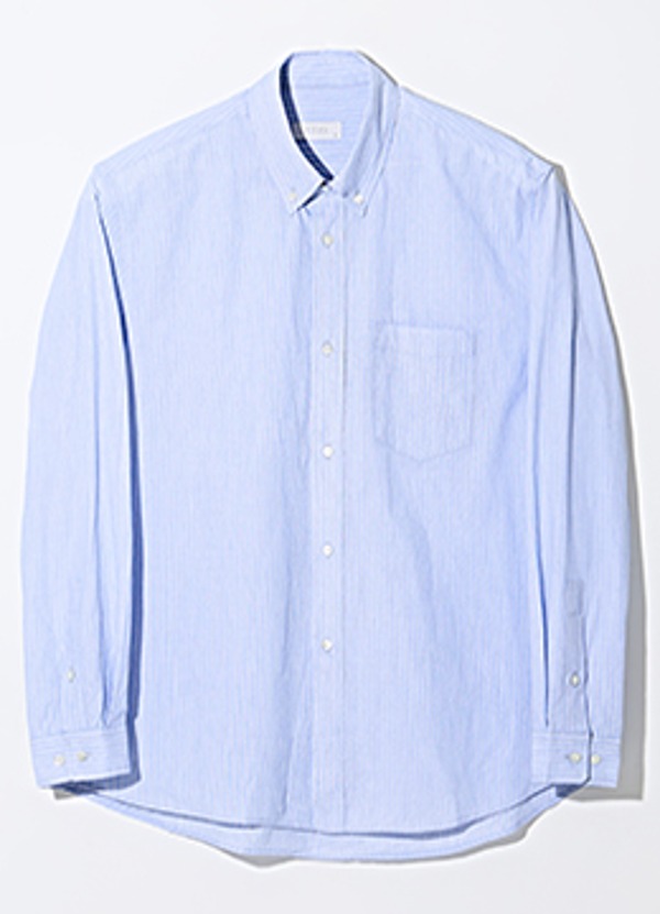 Cool small wave voile  buttondown shirt- blue [품절임박]