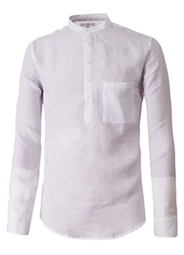 100% Premium linen Pullover shirts-White  [품절 임박]
