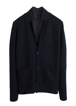 [Wool 100%]  Modern cardigan-black